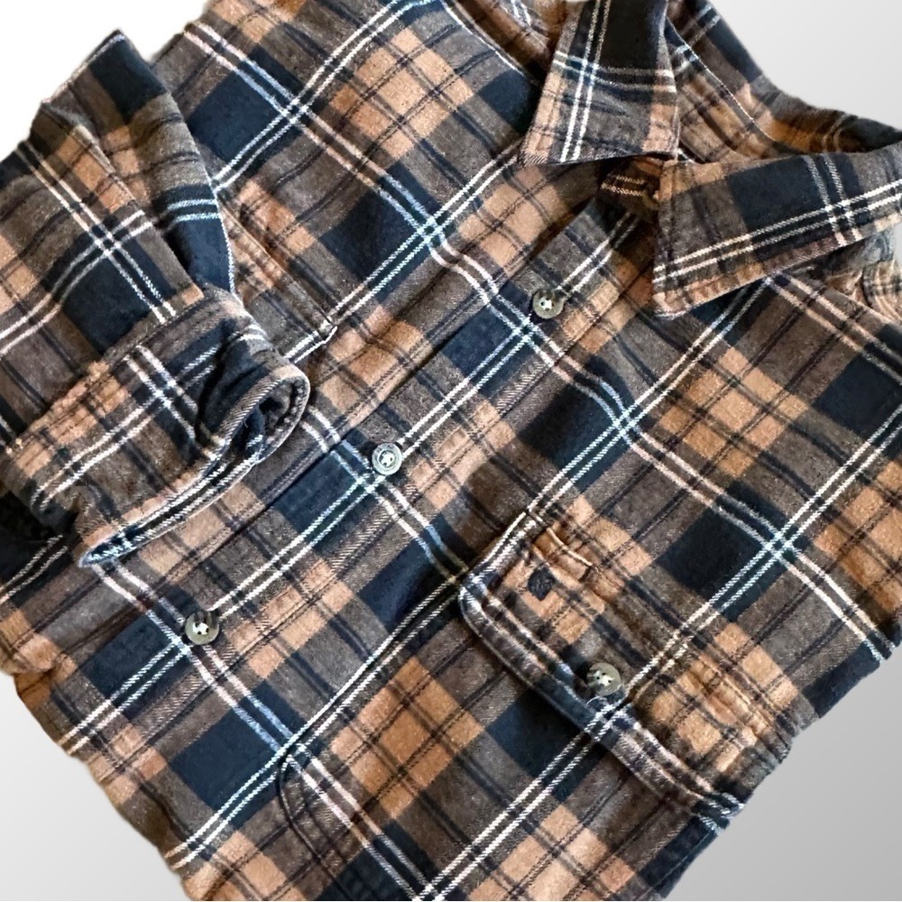 Carhartt Flannel Shirt Mens Large‎ Brown Plaid Long Sleeve S248 BRN